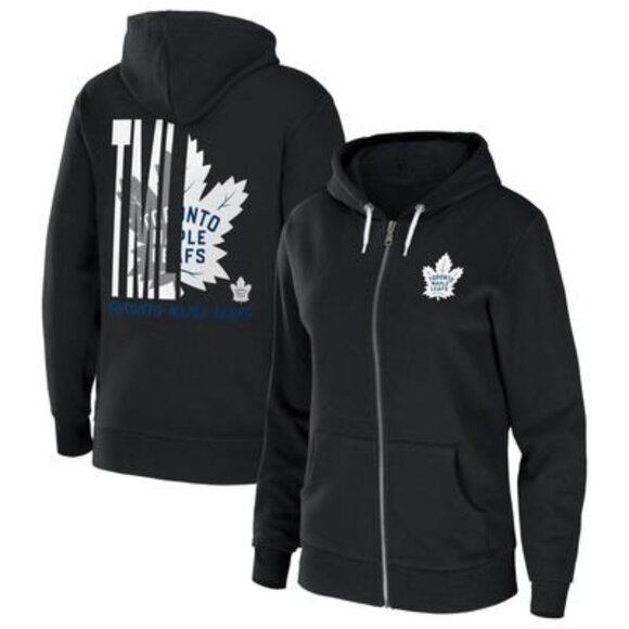 NWT Women's Wear by Erin Andrews Black Toronto Maple Leafs Fleece Full-Zip 2X - Picture 1 of 4